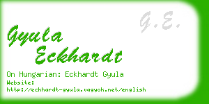 gyula eckhardt business card